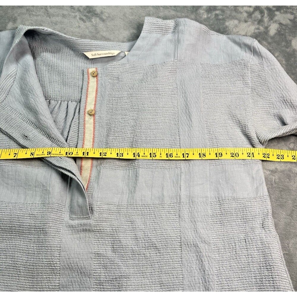 Soft Surroundings NEW! womens 1/2 button long sleeve summer linen shirt sz M - Picture 4 of 8